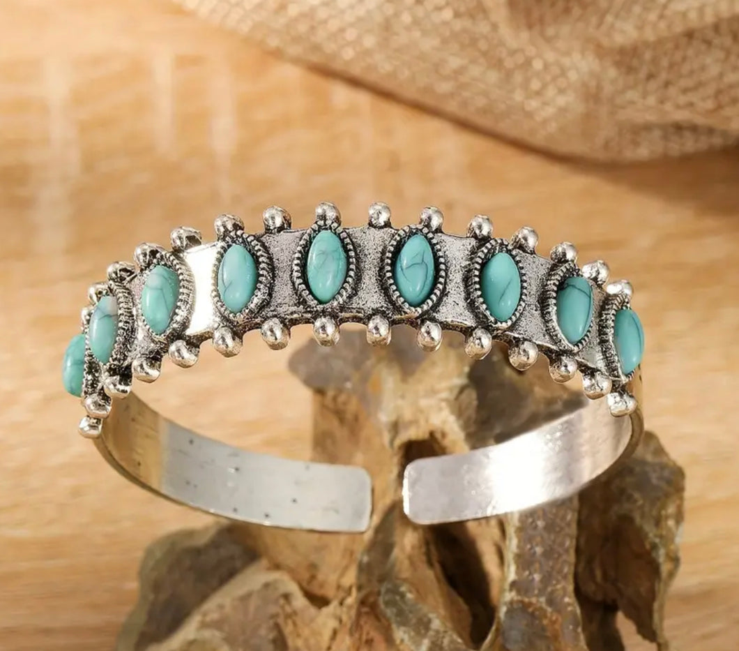 Turquoise Metal Cuff Bracelet