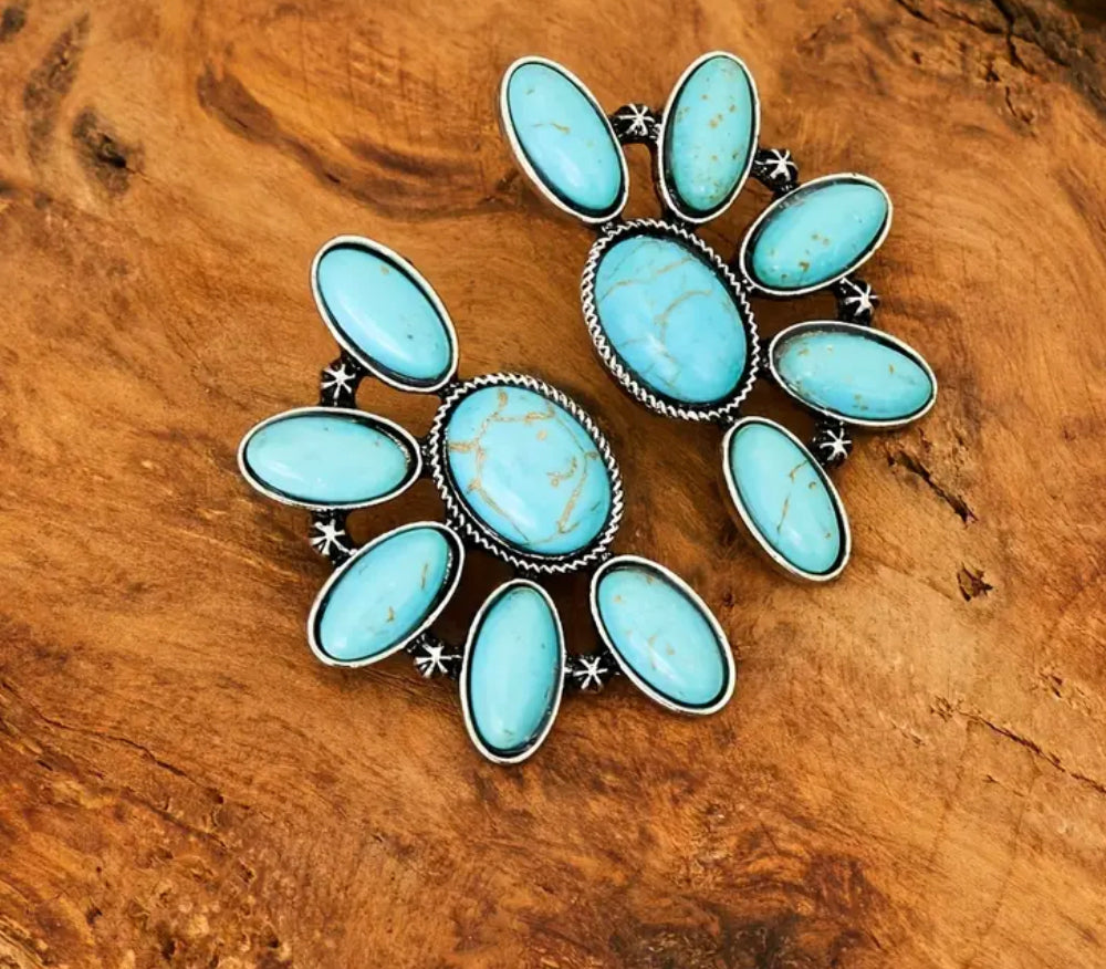 Turquoise Burst Stud Earring