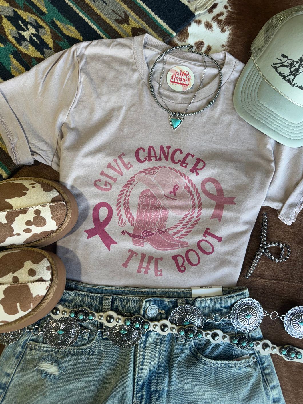 Give Cancer The Boot Graphic Tee