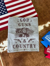 Load image into Gallery viewer, God, Guns and Country Trump Graphic TeeOlive AshS
