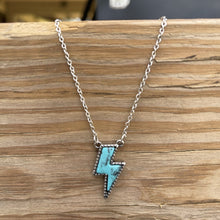 Load image into Gallery viewer, Lightning Bolt Stone NecklaceTurquoiseMini
