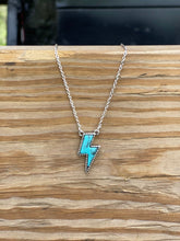 Load image into Gallery viewer, Lightning Bolt Stone NecklaceTurquoiseMini
