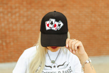 Load image into Gallery viewer, Lucky Aces Patch Trucker HatBlackOS
