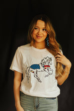 Load image into Gallery viewer, Patriotic USA Horse Western Graphic TeeWhiteS
