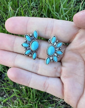 Load image into Gallery viewer, Small Turquoise Cluster Stud EarringsTurquoiseOS
