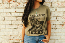 Load image into Gallery viewer, Take Me To Texas Graphic TeeOlive GreenS
